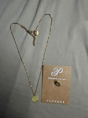 Plunder Gold Disc Pendant Necklace - Gold